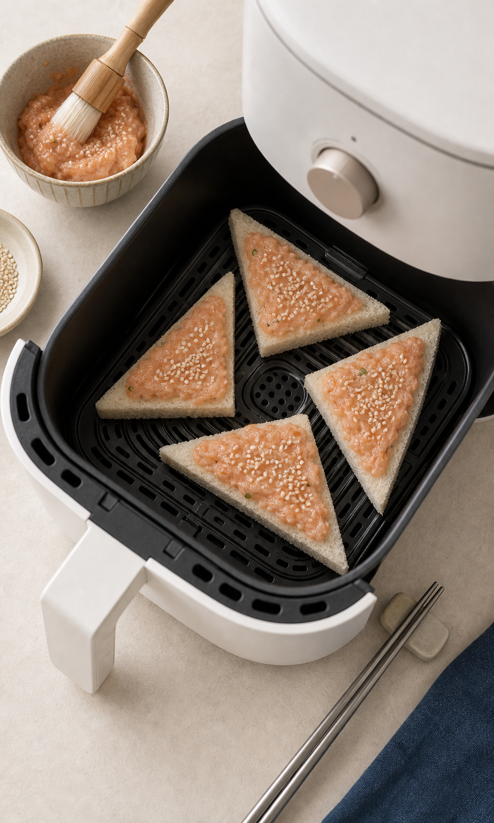 air-fryer-shrimp-toast-cha-siu-recipe — recipe air fryer raw prawn toast basket