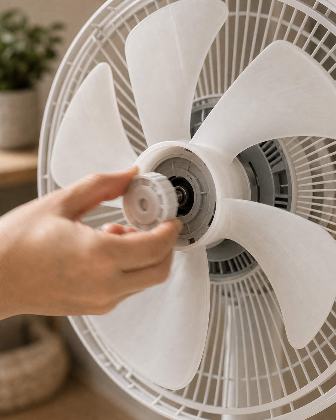 summer-fan-deep-clean-maintenance-guide — maintenance fan cleaning nut closeup